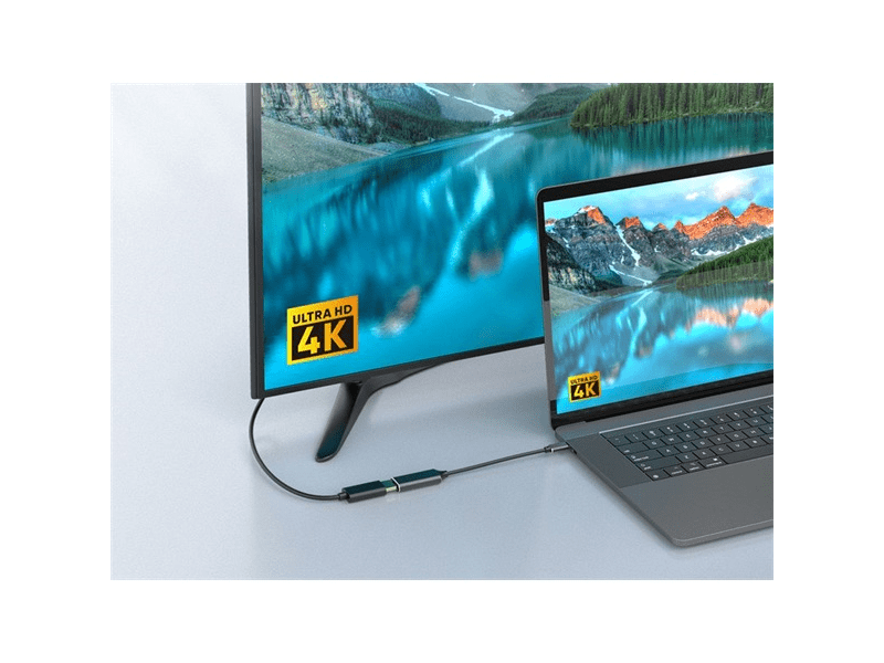 Conceptronic átalakító - ABBY03B (USB-C 3.2 to HDMI, 4K/30Hz, aluminium, fekete)