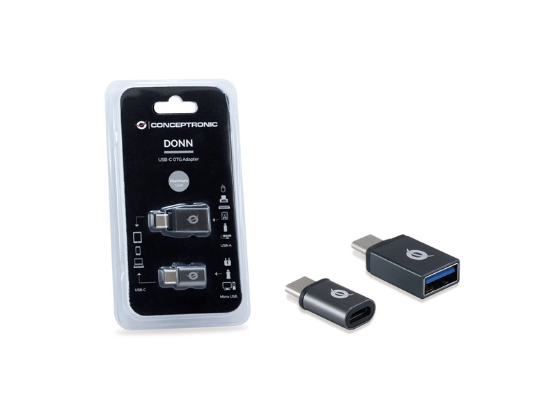 Conceptronic DONN04G USB-C - USB-A + USB-C - MicroUSB OTG Adapter
