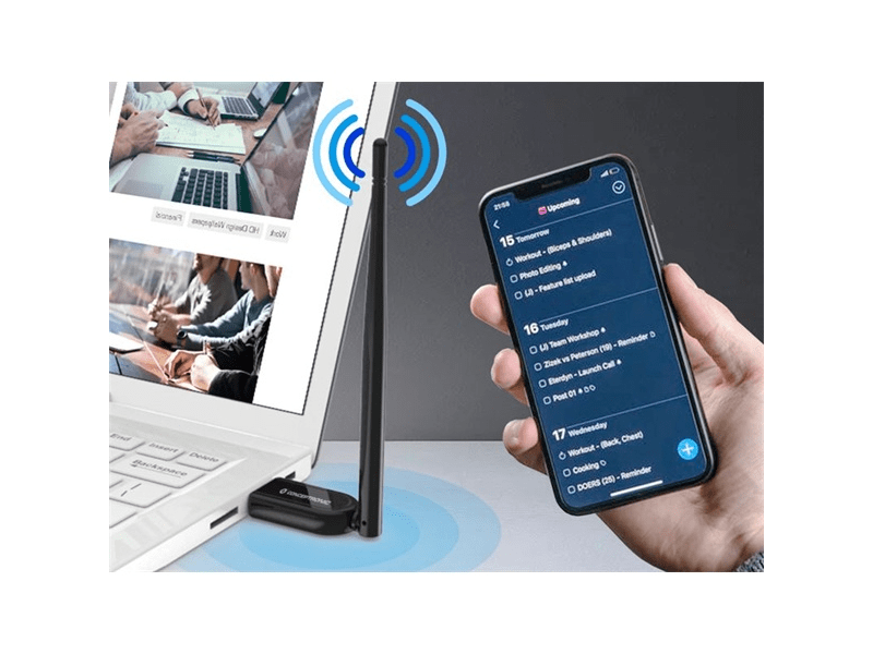 Conceptronic Bluetooth Adapter - ABBY07B (Bluetooth5.1, külső antenna, Távolság: 100m, fekete)