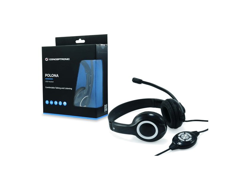 Conceptronic CCHATSTARU2B Fejhallgató, fekete