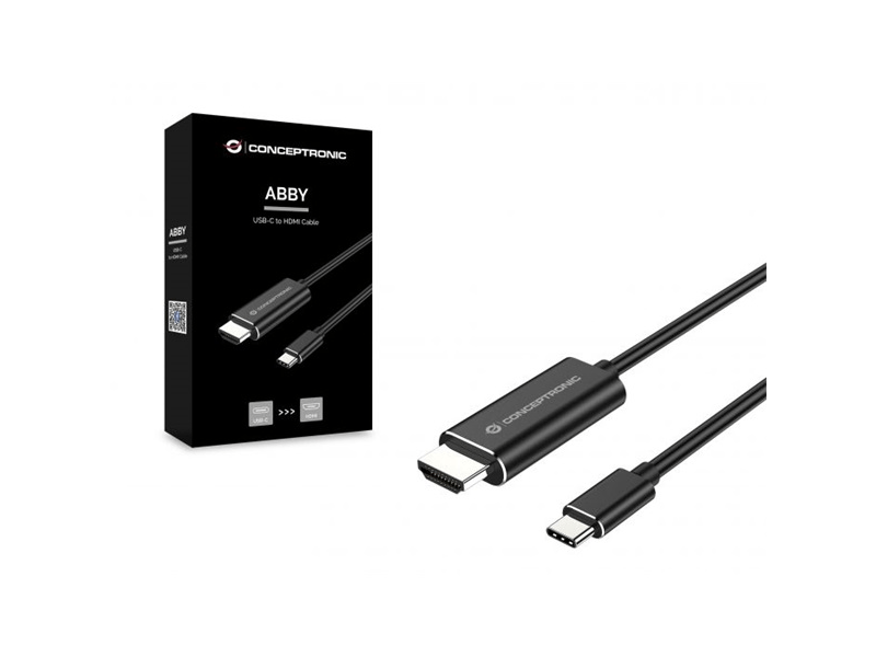 Conceptronic Kábel - ABBY04B (USB-C to HDMI, 4K/30Hz, 2m, fekete)