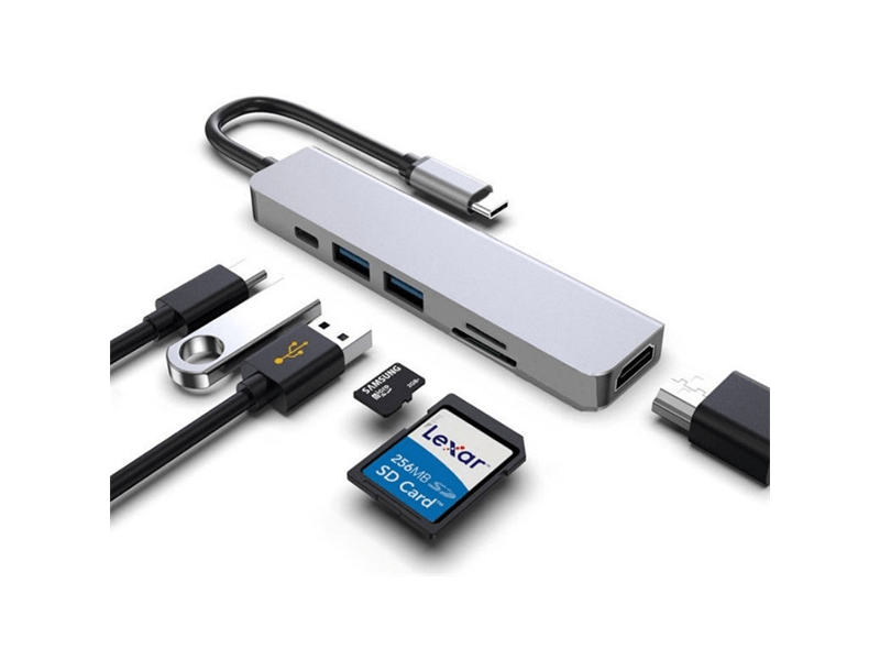 Conceptronic Notebook Dokkoló - DONN11G (Bemenet: USB-C, Kimenet: HDMI+USB-C PD:60W+USB-A 3.0+2.0, ezüst)