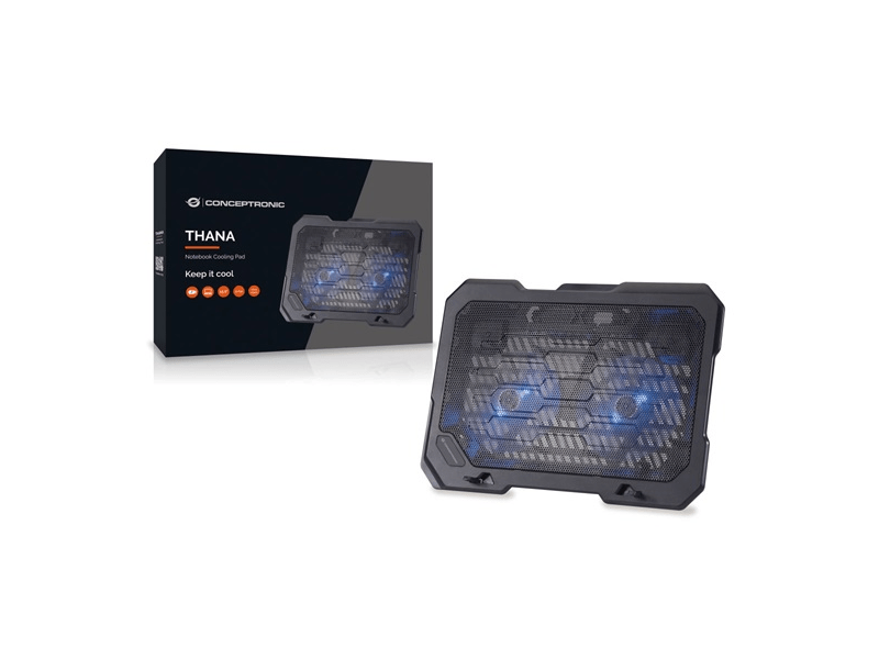 Conceptronic THANA01B Notebook hűtőpad, 15,6
