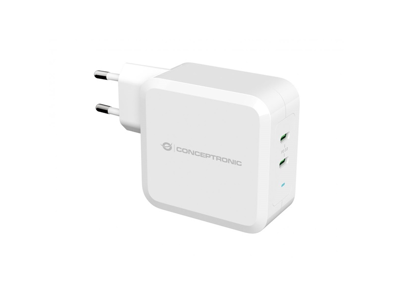 Conceptronic telefon töltő adapter - ALTHEA08W (2xUSB-C, 100W PD, fehér)