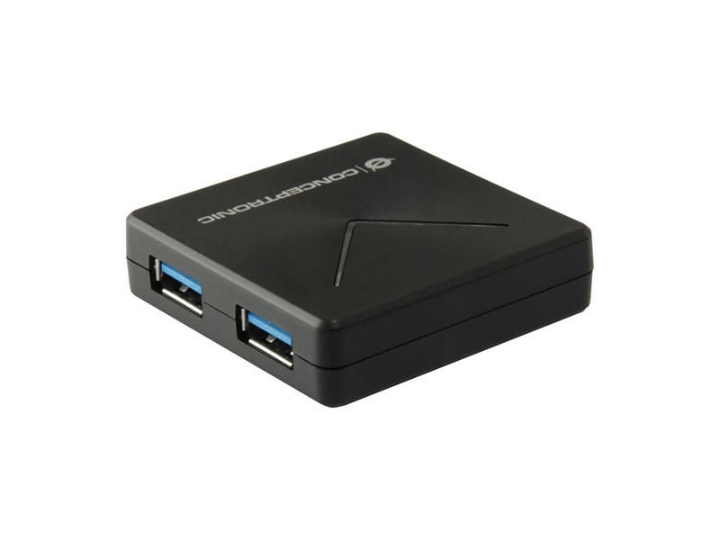 Conceptronic USB Hub - HUBBIES02B (4 port, USB3.0, fekete)