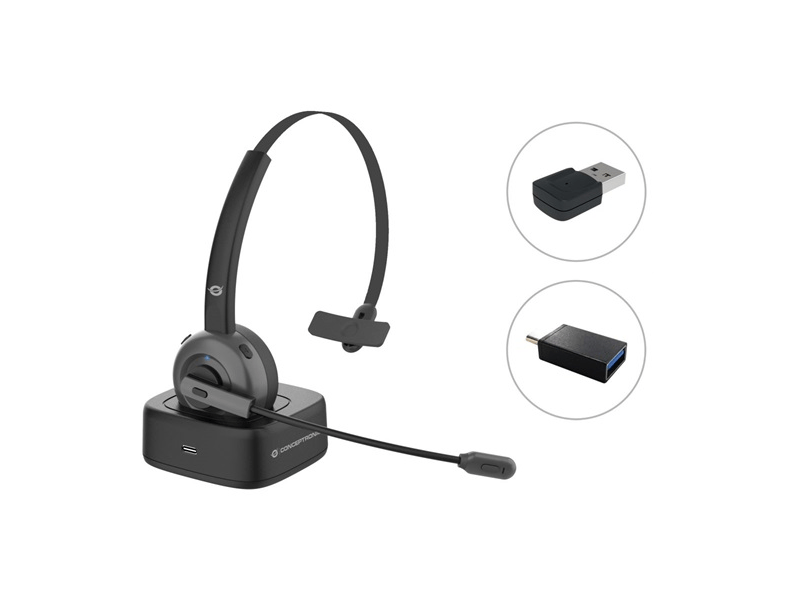 Conceptronic POLONA03BDA Vezeték nélküli headset, fekete