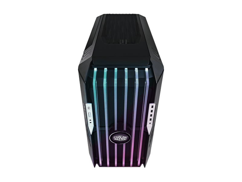 COOLER MASTER Ház ATX HAF 700 EVO + 5db Ventilátor + VGA tartó és Riser kábel, Tápegység nélkül, Üvegfalú, fekete