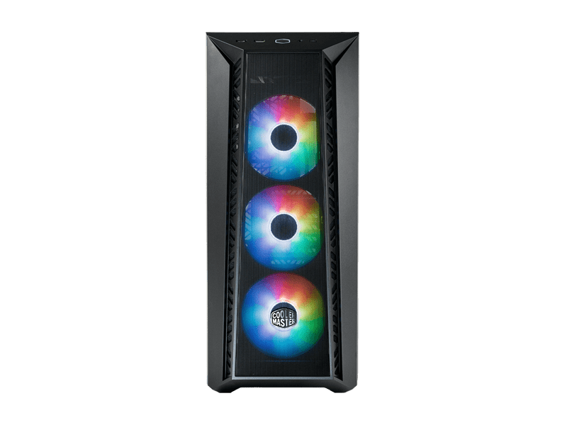 COOLER MASTER Ház Midi ATX MasterBox 520 + 3db Ventilátor + HUB, Tápegység nélkül, Üvegfalú, fekete