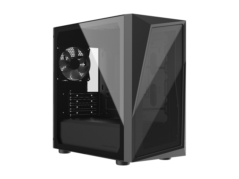 COOLER MASTER Ház Mini Tower ATX CMP 320L, 1db Ventilátorral, Tápegység nélkül, Üvegfalú, Fekete