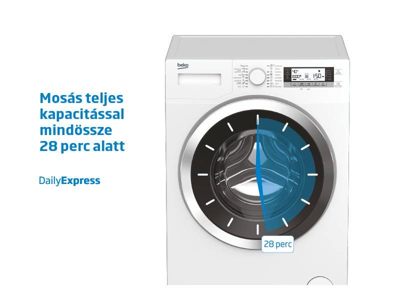 BEKO WTV9716DXST Elöltöltős Gőzmosógép