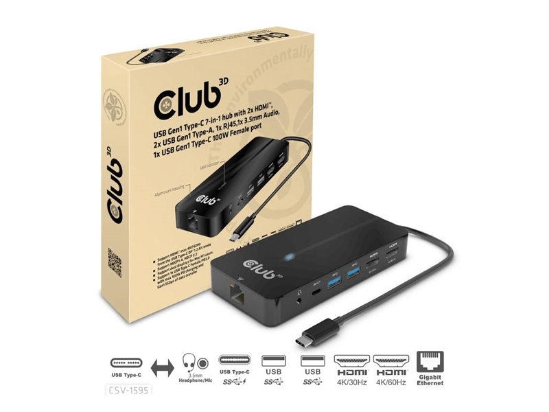 Club 3D CSV-1595 USB Type-C 7in1 HUB