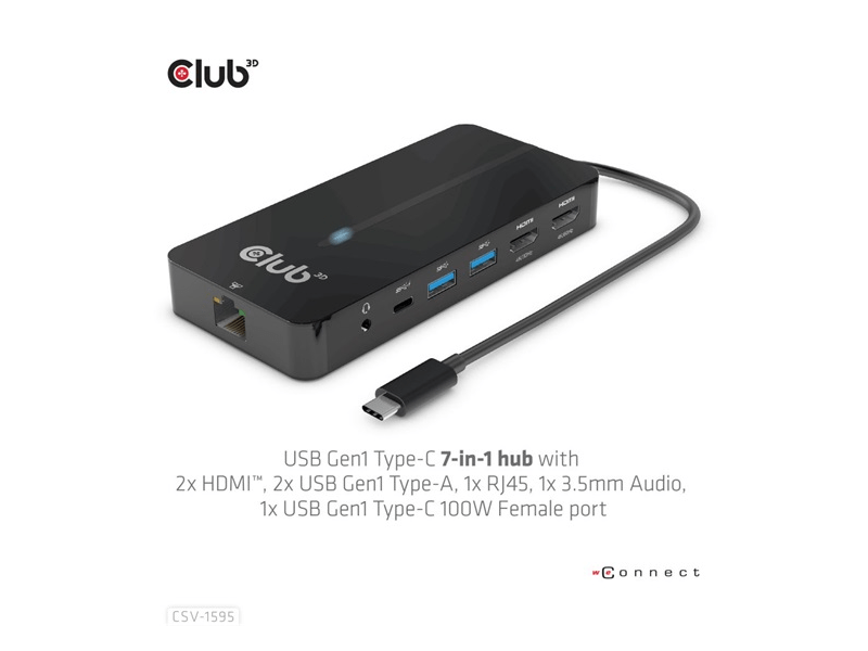 Club 3D CSV-1595 USB Type-C 7in1 HUB