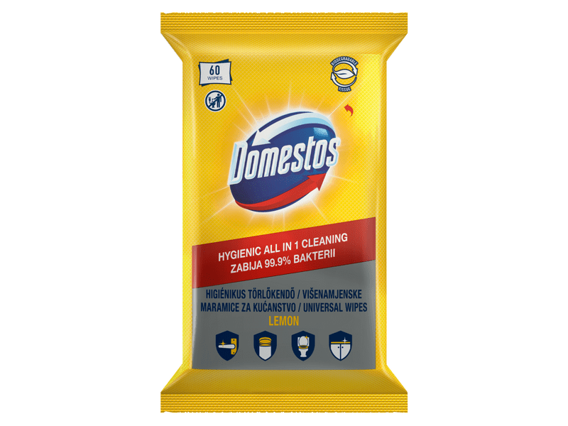 Domestos higiéniai citrom illatú törlőkendő, 60 db