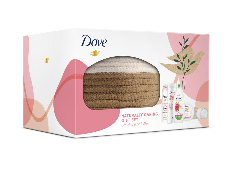 Dove Glowing ajándékcsomag fonott kosárban