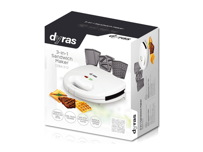 Dyras DSM-312 Szendvicssütő, 3 az 1-ben