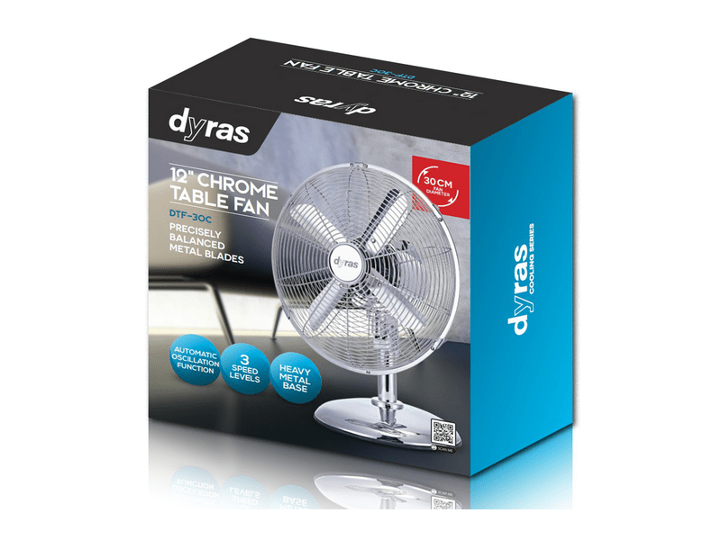 Dyras DTF-30C Asztali ventilátor, Króm