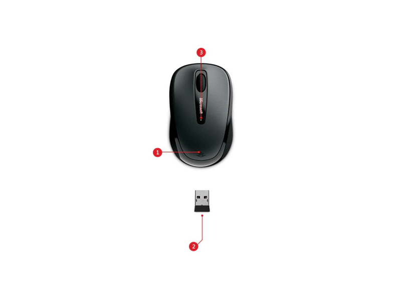 Microsoft 3500 Vezeték Nélküli Egér, fekete (GMF-00008)