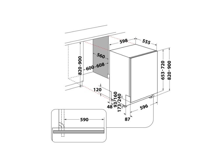 Whirlpool WI 7020 P Beépíthető mosogatógép