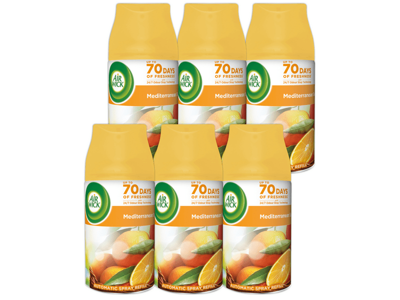 Air Wick Freshmatic Légfrissítő utántöltő, Mediterrán nyár, 6 x 250 ml