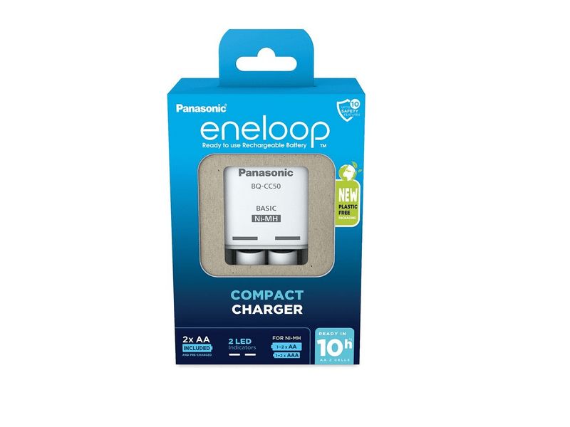 Panasonic eneloop K-KJ50MCD20E akkumulátor töltő + 2000mAh AA akkumulátor, 2 db