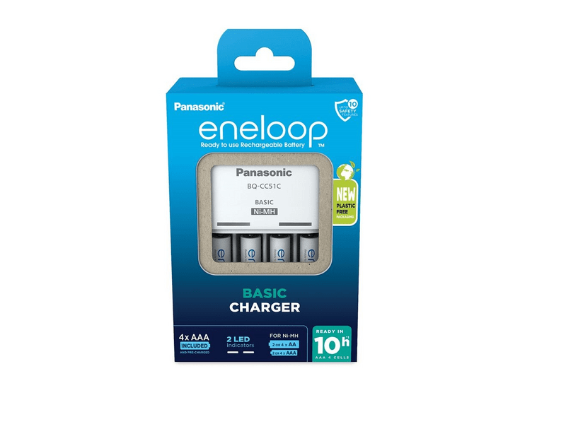 Eneloop K-KJ51MCD04E töltő + 4 db AAA 800mAh akku