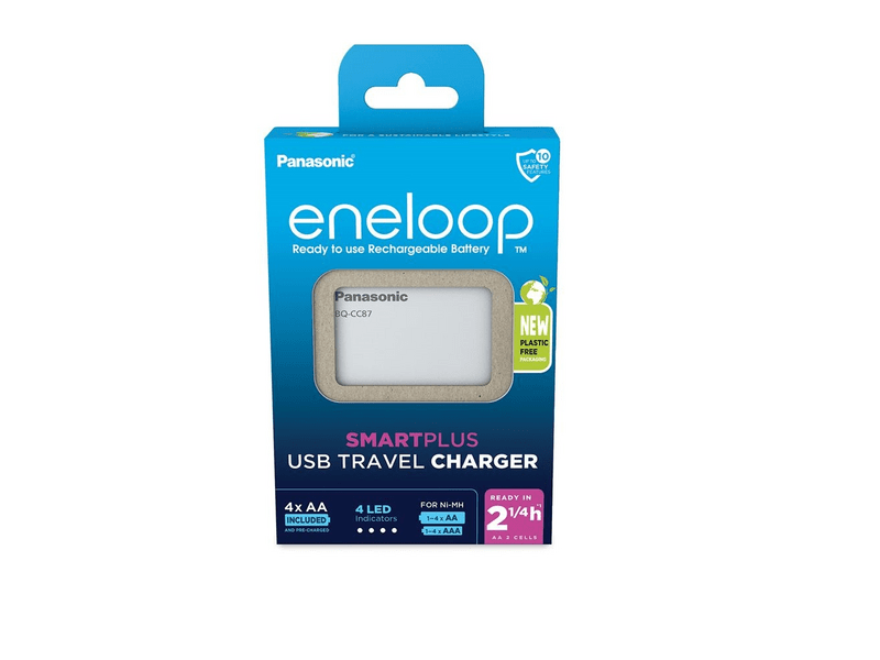 Panasonic eneloop K-KJ87MCD40USB akkumulátor töltő + 4db 2000mAh AA akku
