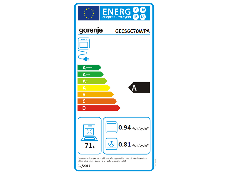 Gorenje GECS6C70WPA Kerámialapos tűzhely