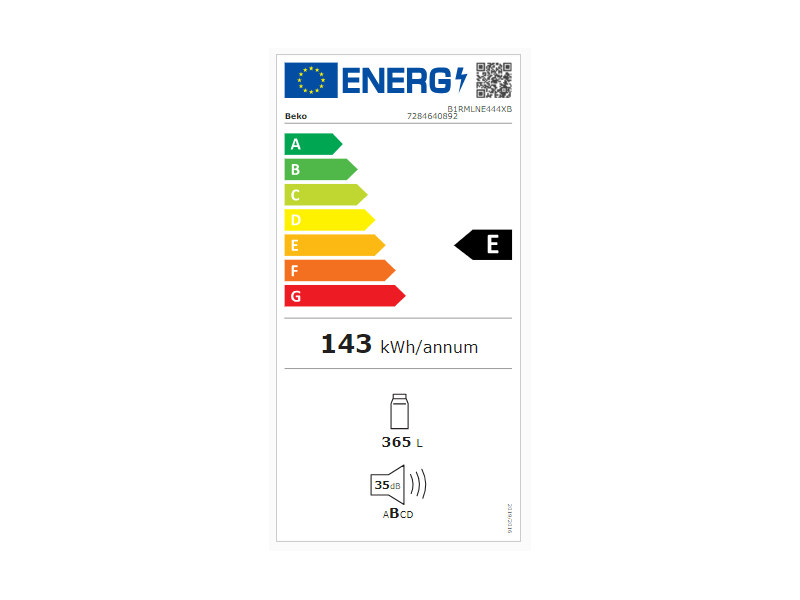 Egyajtós NF hűtő, inox,365l