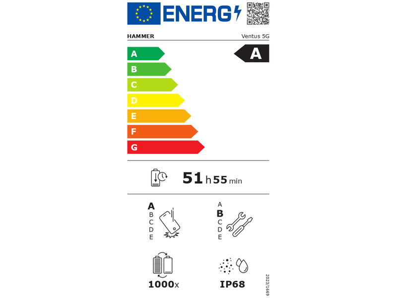 HAMMER Ventus 8/256GB 5G Okostelefon, fekete