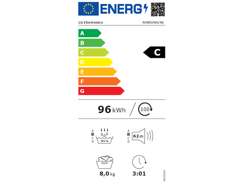 Hősziv.szárítógép,8kg,Dual Inverter