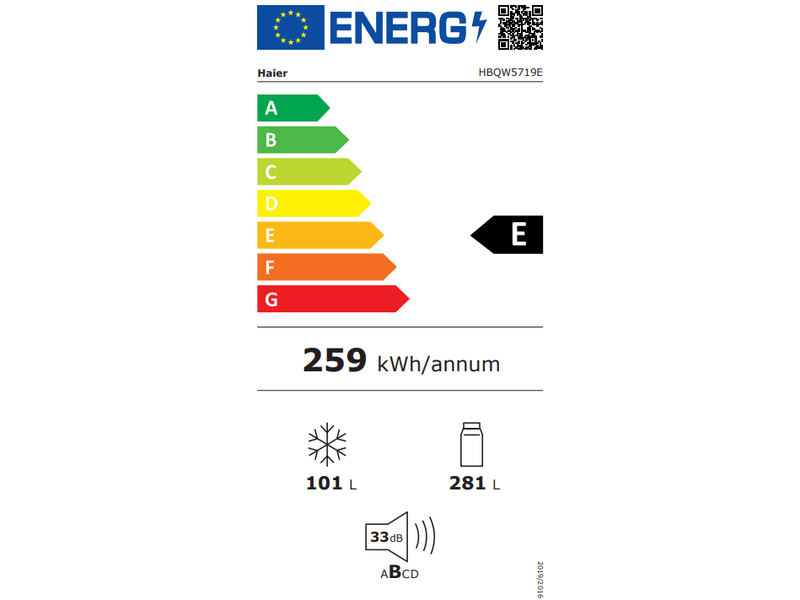 Haier HBQW5719E ID Titanium 2 Ugradbeni kombinirani hladnjak
