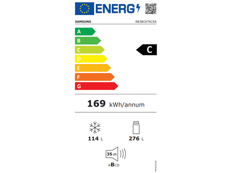 Samsung RB38C676CSA/EF Alulfagyasztós hűtőszekrény
