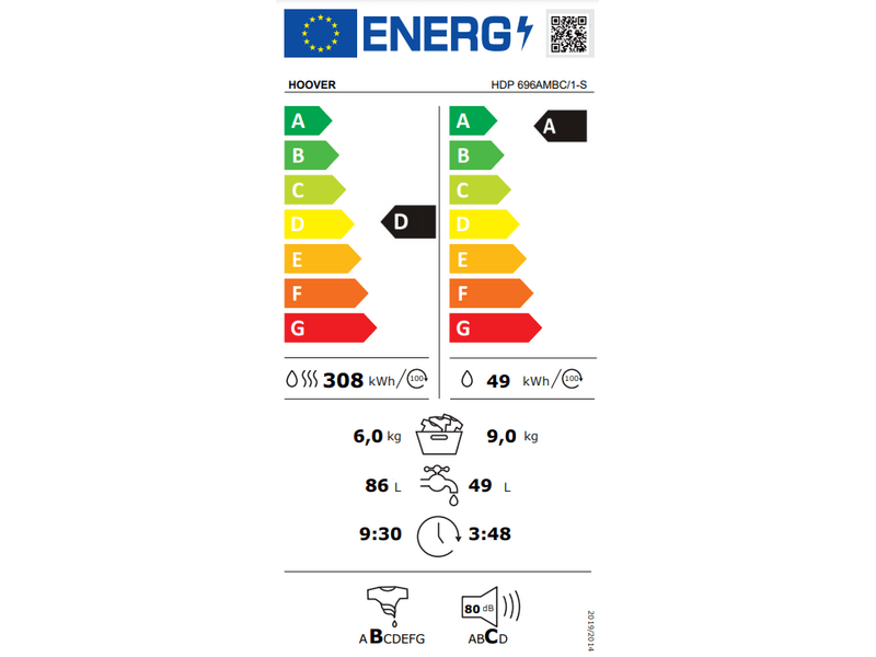 Hoover HDP 696AMBC/1-S Mosó- szárítógép