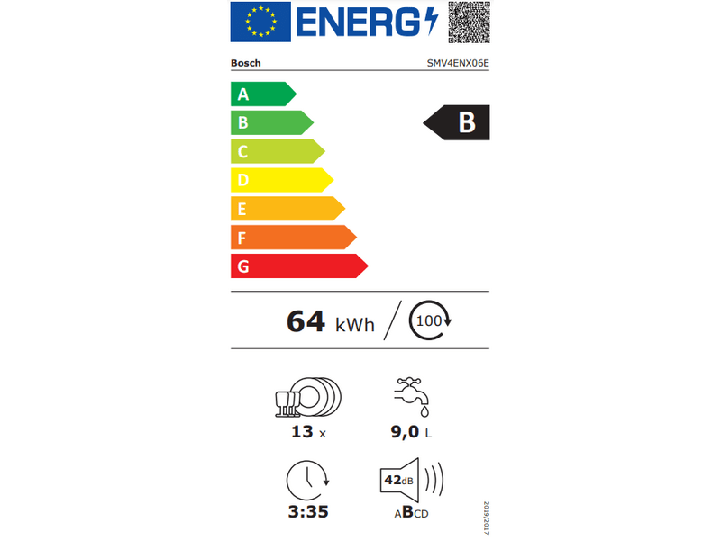 Bosch SMV4ENX06E Serie 4 Beépíthető mosogatógép
