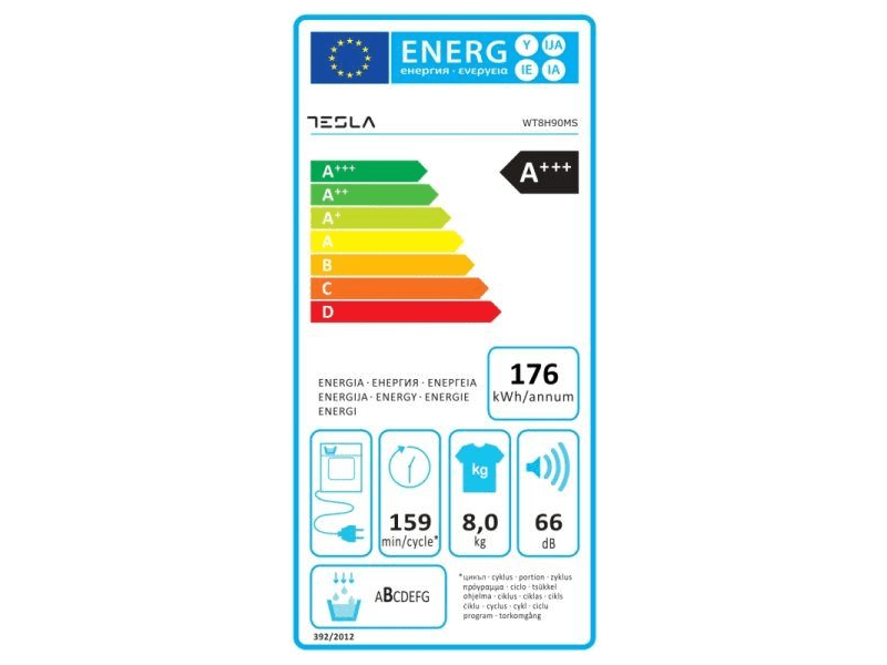 Tesla WT8H90MS Szabadonálló szárítógép