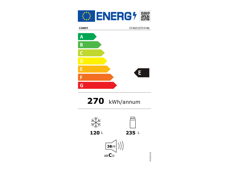 Candy ECN2CQTEX186 Alulfagyasztós kombinált hűtőszekrény