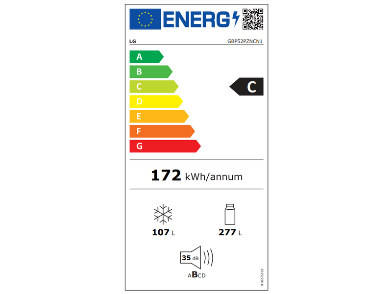 Lg GBP52PZNCN1 Alulfagyasztós kombinált hűtőszekrény