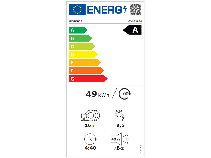Gorenje GV663A66 G600 Teljesen beépíthető mosogatógép