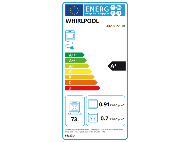 Whirlpool AKZ9 6220IX Beépíthető sütő
