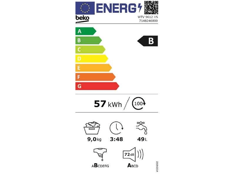 Beko WTV9612XS Elöltöltős Mosógép