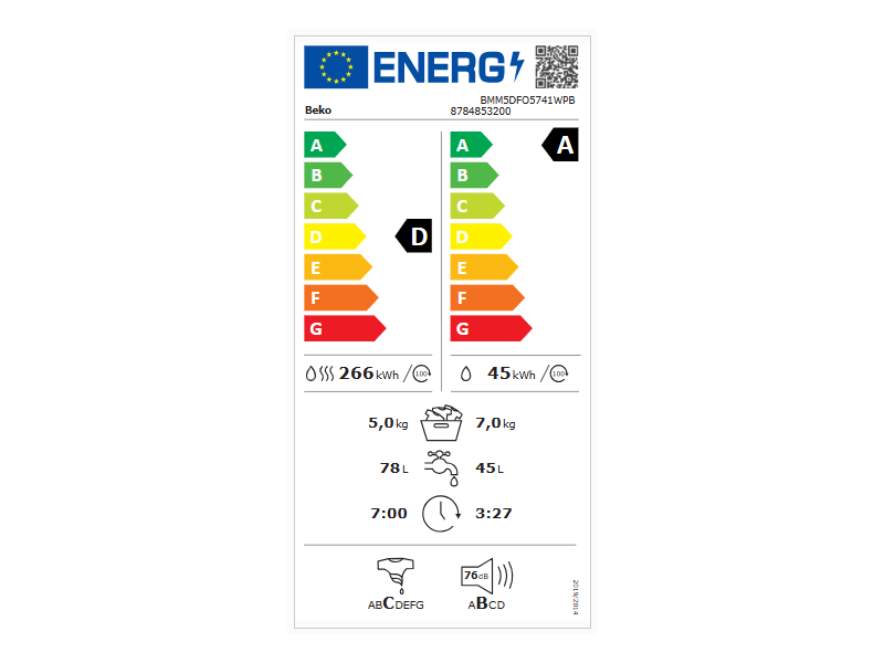 Beko BMM5DFO5741WPB Mosó-szárítógép