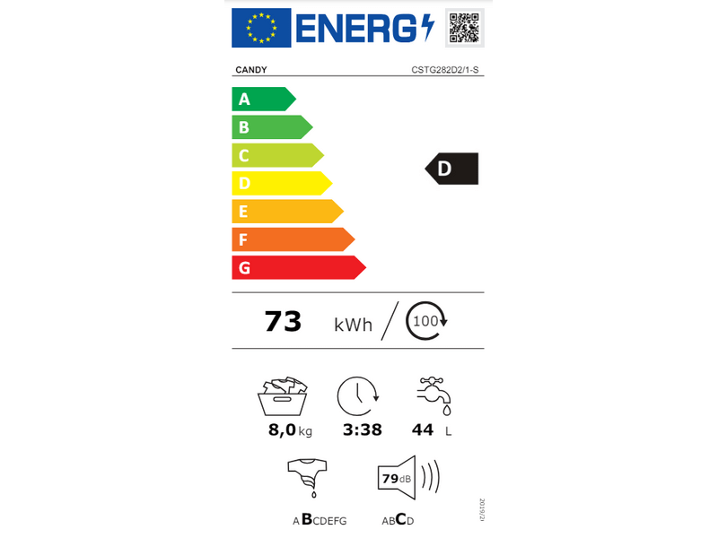 Candy CSTG282D2/1-S Felültöltős mosógép