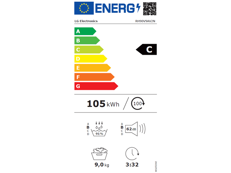 Hősziv.szárítógép,9kg,Dual Inverter