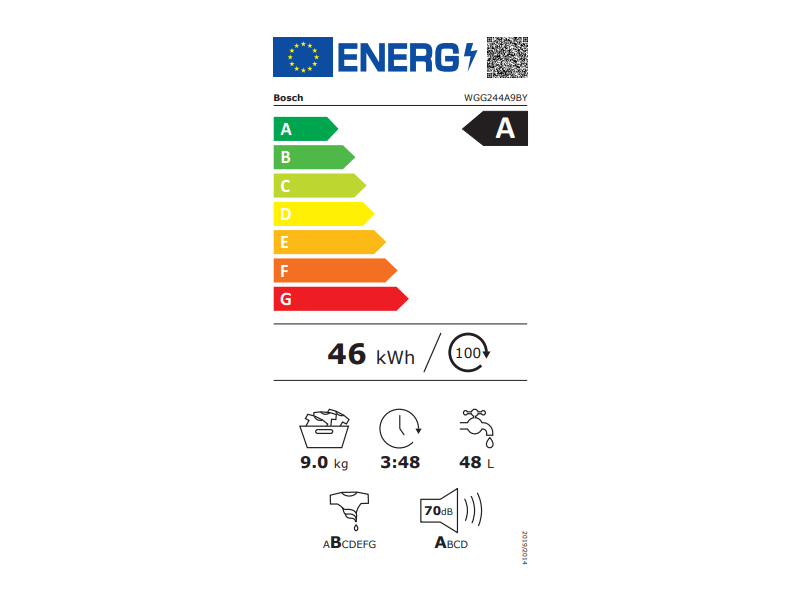 Bosch WGG244A9BY Elöltöltős mosógép