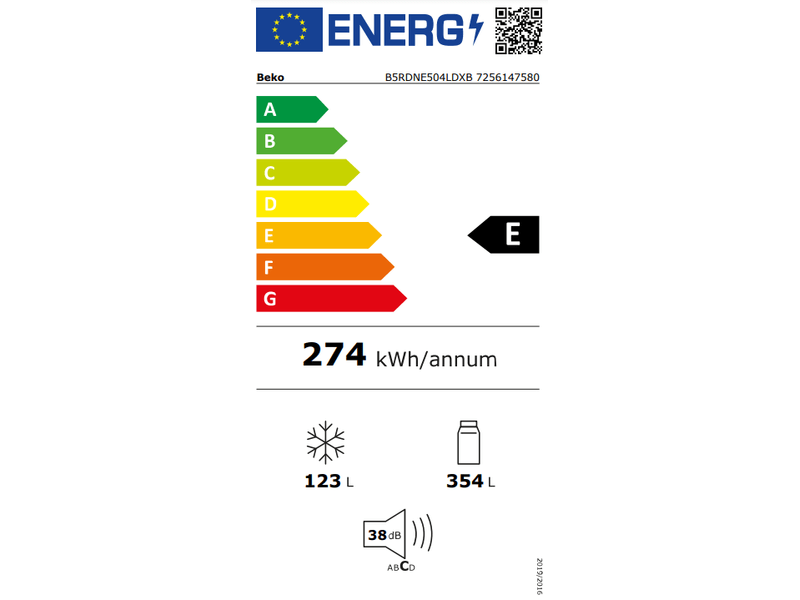 Felülfagyasztós hűtő,354/123L,inox