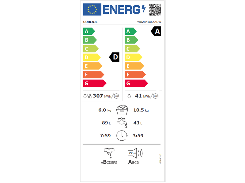Gorenje WD2PA1X64ADW Perilica-sušilica rublja