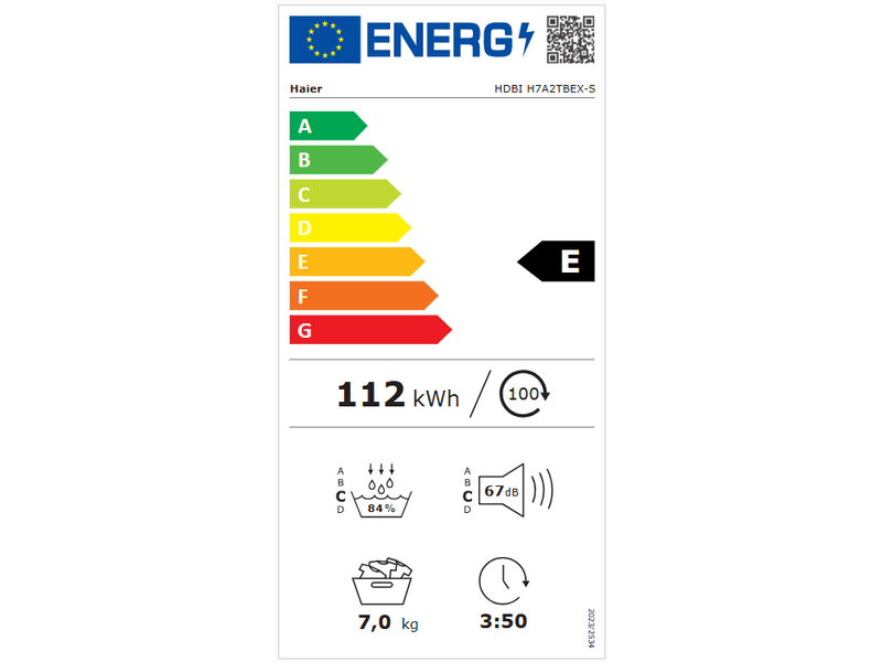 Haier HDBI H7A2TBEX-S Szárítógép