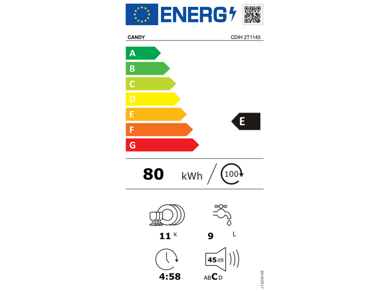 Candy CDIH2T1145 Beépíthető mosogatógép