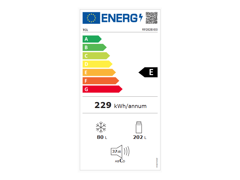 hűtőszekrény kapacitás 202/80l