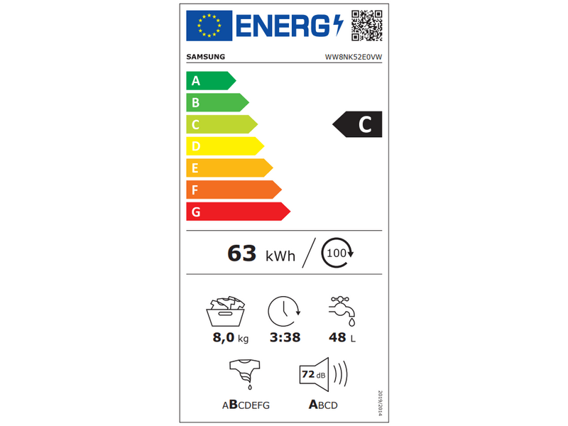 Samsung WW8NK52E0VW/LE Elöltöltős mosógép